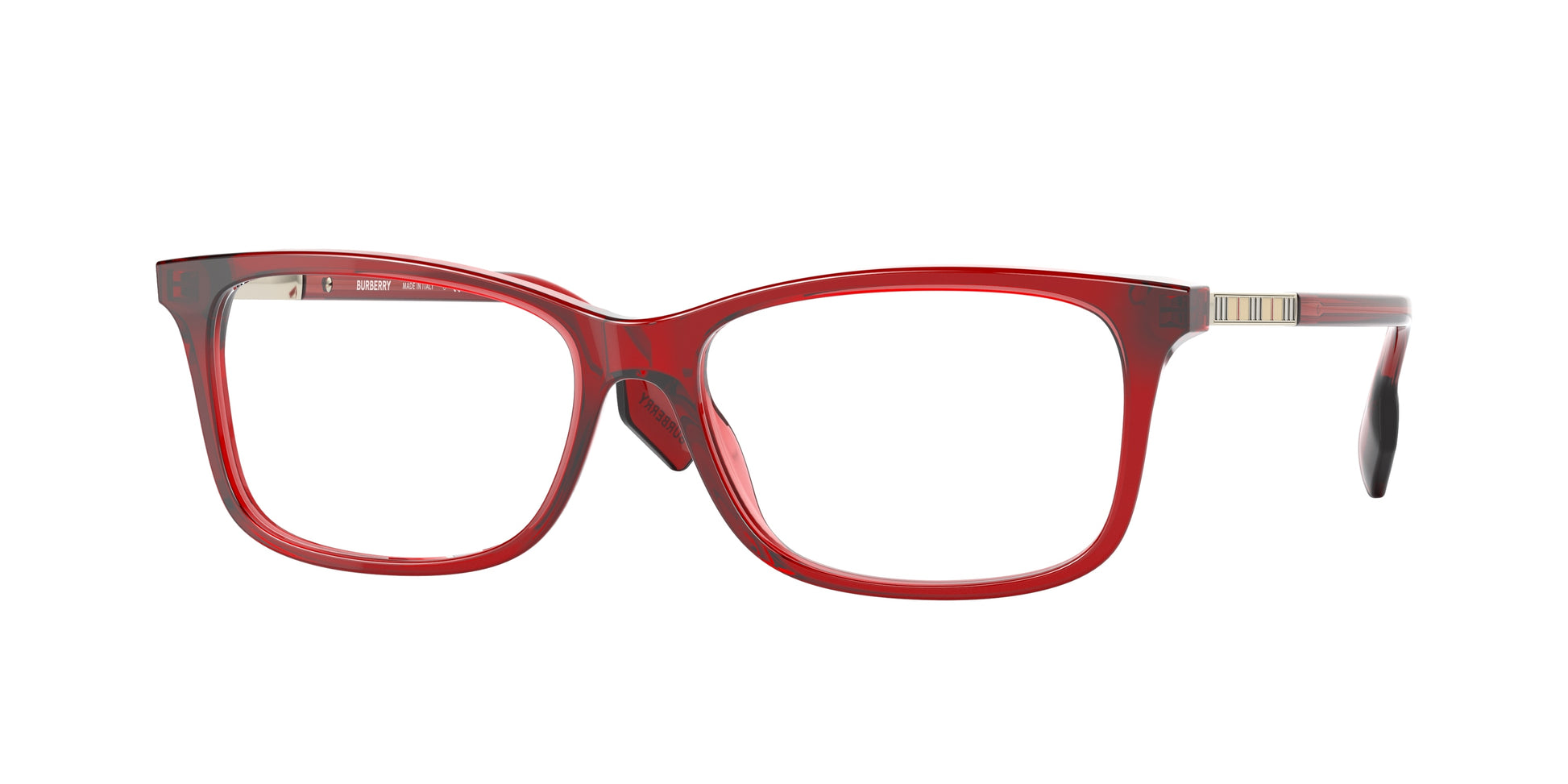 Burberry FLEET BE2337 Rectangle Eyeglasses  3495-Red 52-140-15 - Color Map Red