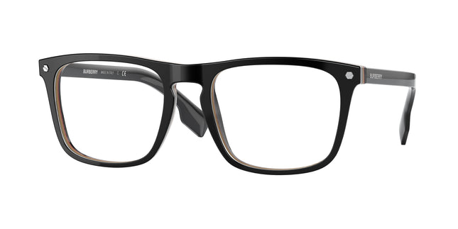 Burberry BOLTON BE2340 Square Eyeglasses  3798-Black 56-145-20 - Color Map Black