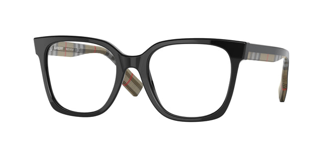 Burberry EVELYN BE2347 Square Eyeglasses  3942-Black 52-140-19 - Color Map Black