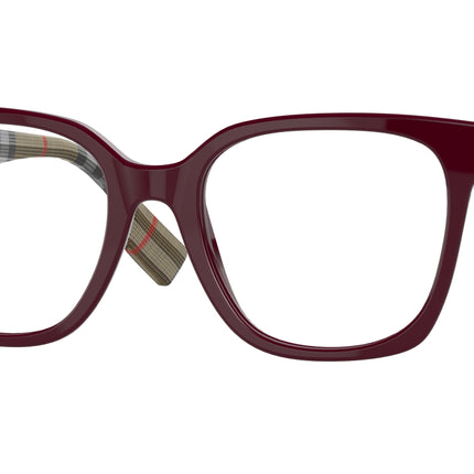 Burberry EVELYN BE2347 Square Eyeglasses  3945-Bordeaux 52-140-19 - Color Map Red