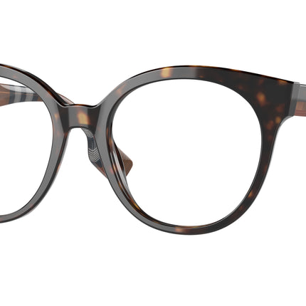 Burberry JACQUELINE BE2356 Round Eyeglasses  3991-Dark Havana 51-140-18 - Color Map Brown