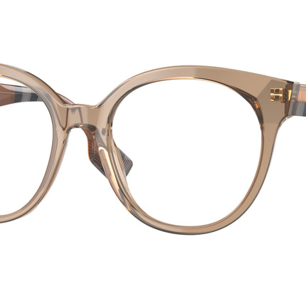 Burberry JACQUELINE BE2356 Round Eyeglasses  3992-Brown 51-140-18 - Color Map Brown