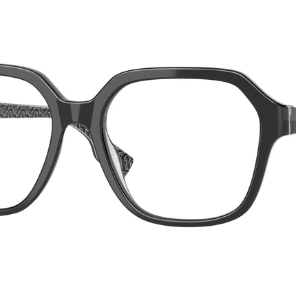 Burberry ISABELLA BE2358 Square Eyeglasses  3977-Black/Print Tb/Crystal 54-140-17 - Color Map Black