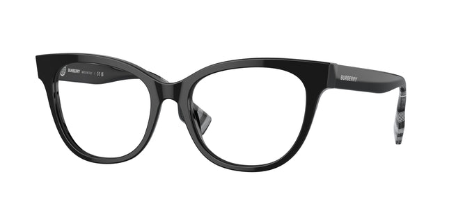 Burberry EVELYN BE2375F Cat Eye Eyeglasses  3001-Black 53-140-17 - Color Map Black