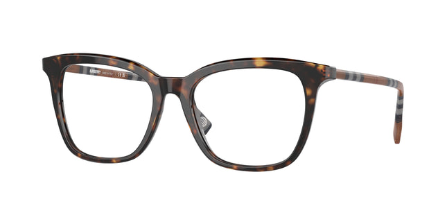 Burberry BE2390 Square Eyeglasses  4017-Dark Havana 52-140-17 - Color Map Brown
