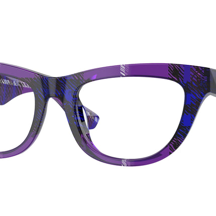 Burberry BE2406U Rectangle Eyeglasses  4113-Check Violet 52-140-18 - Color Map Violet