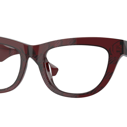 Burberry BE2406U Rectangle Eyeglasses  4115-Check Red 52-140-18 - Color Map Red
