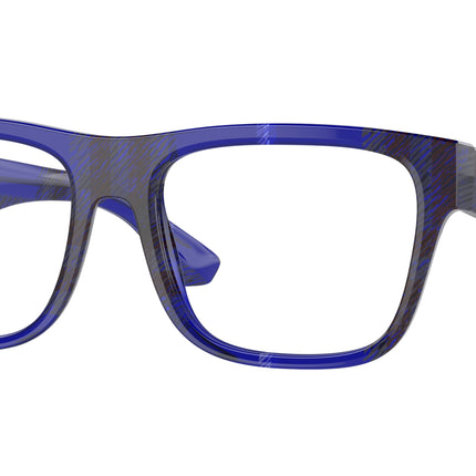 Burberry BE2411 Square Eyeglasses  4114-Check Blue 55-145-18 - Color Map Blue