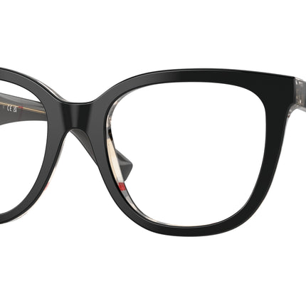 Burberry BE2415 Square Eyeglasses  4121-Top Black On Vintage Check 53-140-19 - Color Map Black
