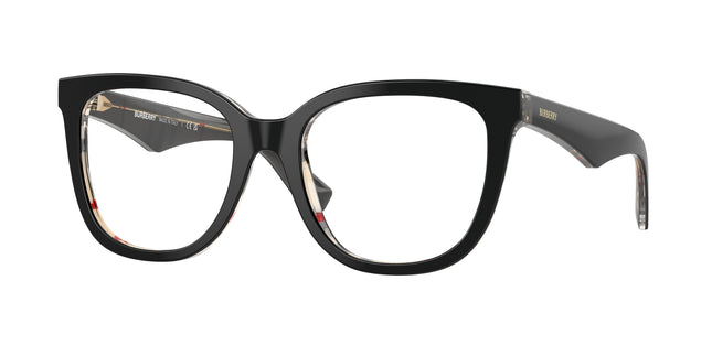 Burberry BE2415 Square Eyeglasses  4121-Top Black On Vintage Check 53-140-19 - Color Map Black