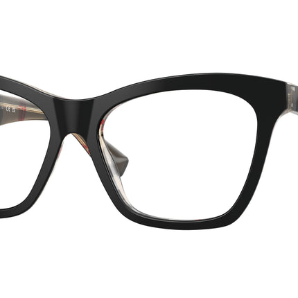 Burberry BE2416 Cat Eye Eyeglasses  4121-Top Black On Vintage Check 54-140-16 - Color Map Black