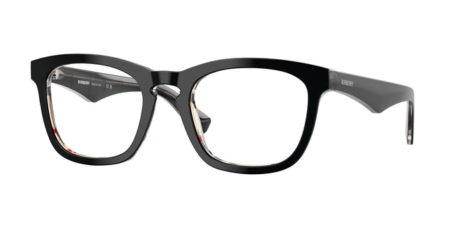 Burberry BE2417F Square Eyeglasses  4121-Top Black On Vintage Check 53-145-21 - Color Map Black