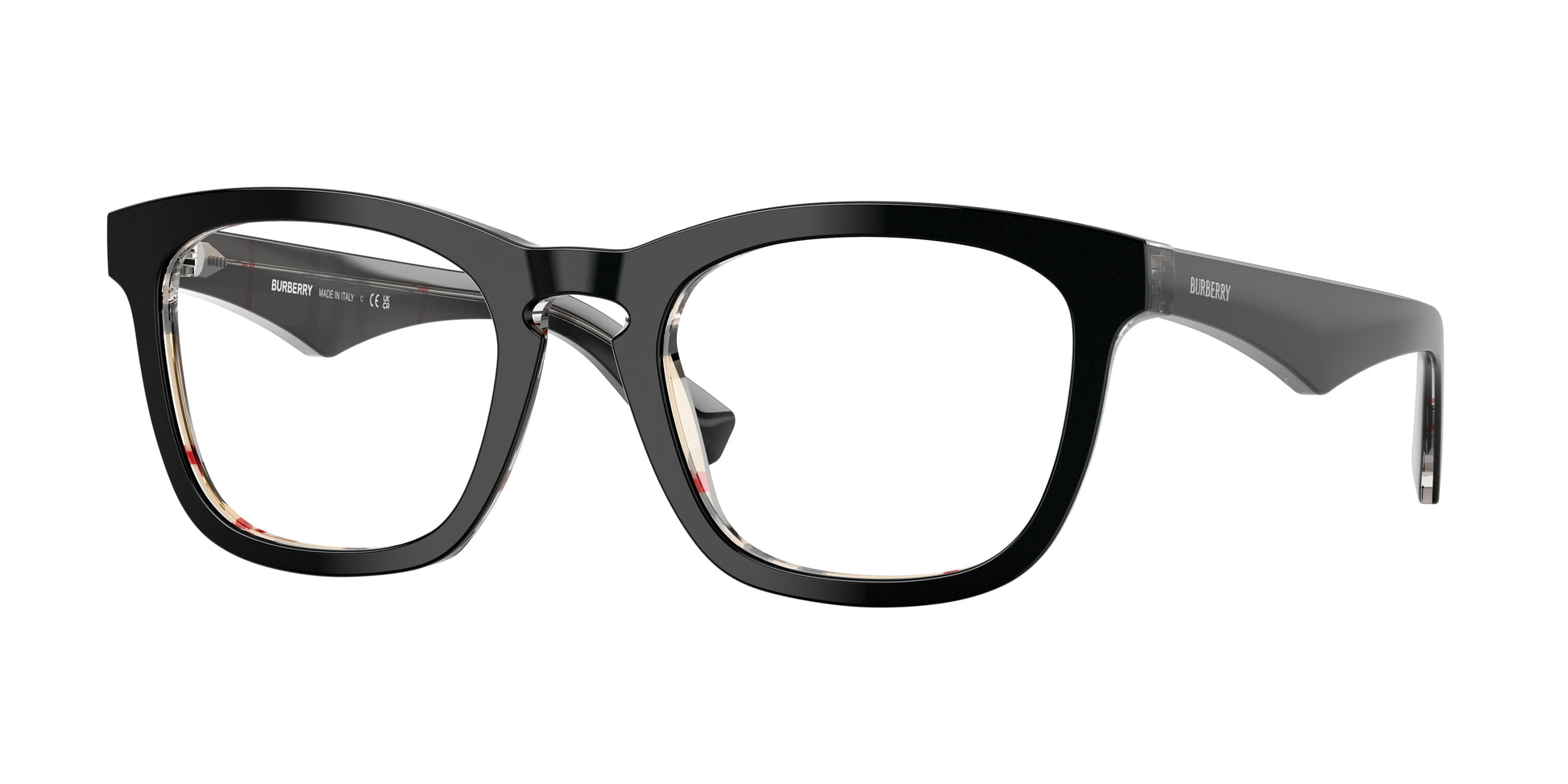 Burberry BE2417 Square Eyeglasses  4121-Top Black On Vintage Check 53-145-21 - Color Map Black