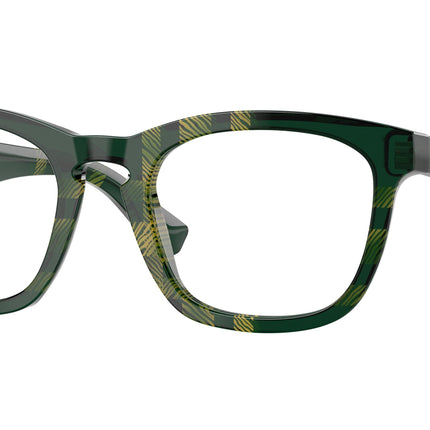 Burberry BE2417 Square Eyeglasses  4125-Check Green 53-145-21 - Color Map Green