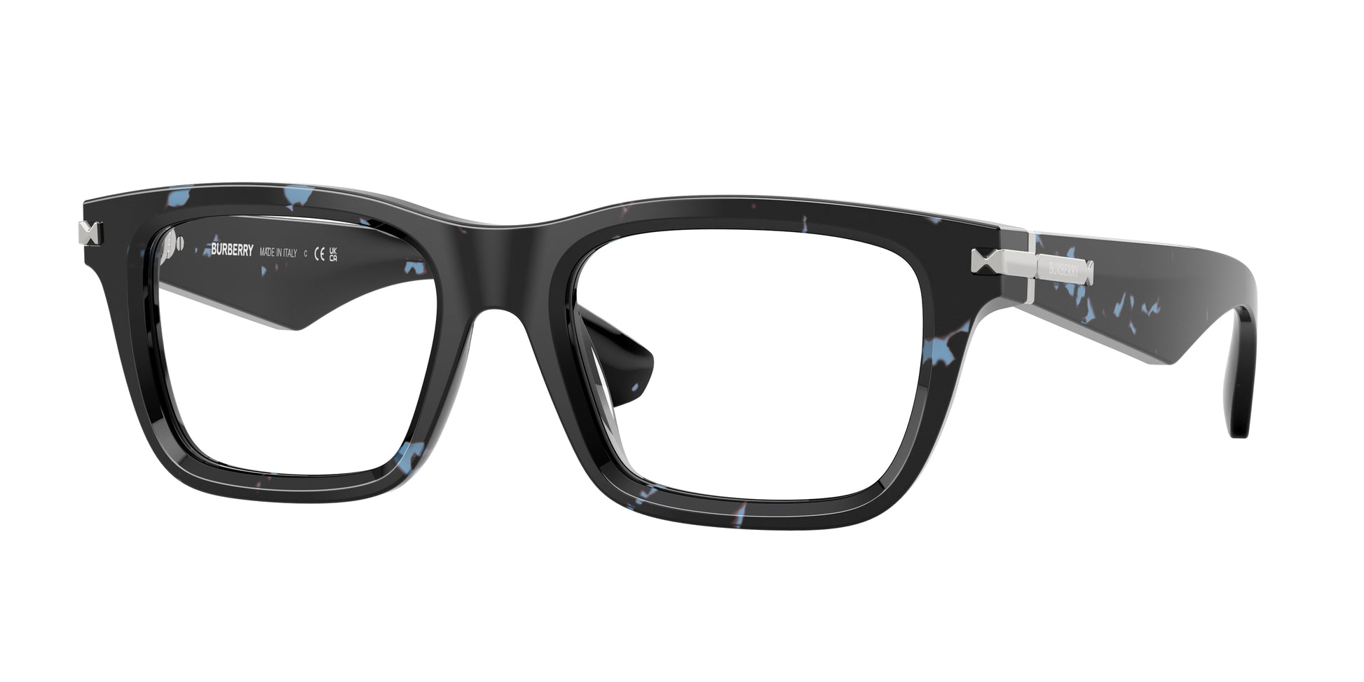 Burberry BE2419F Rectangle Eyeglasses  4111-Blue Havana 53-145-19 - Color Map Blue
