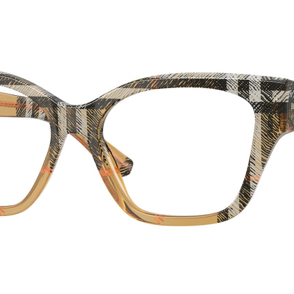 Burberry BE2420F Cat Eye Eyeglasses  4146-Check Sand 52-140-16 - Color Map Brown