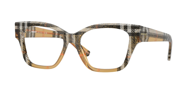 Burberry BE2420 Cat Eye Eyeglasses  4146-Check Sand 54-140-16 - Color Map Brown