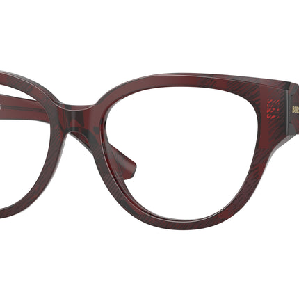 Burberry BE2421 Phantos Eyeglasses  4115-Check Red 53-140-17 - Color Map Red