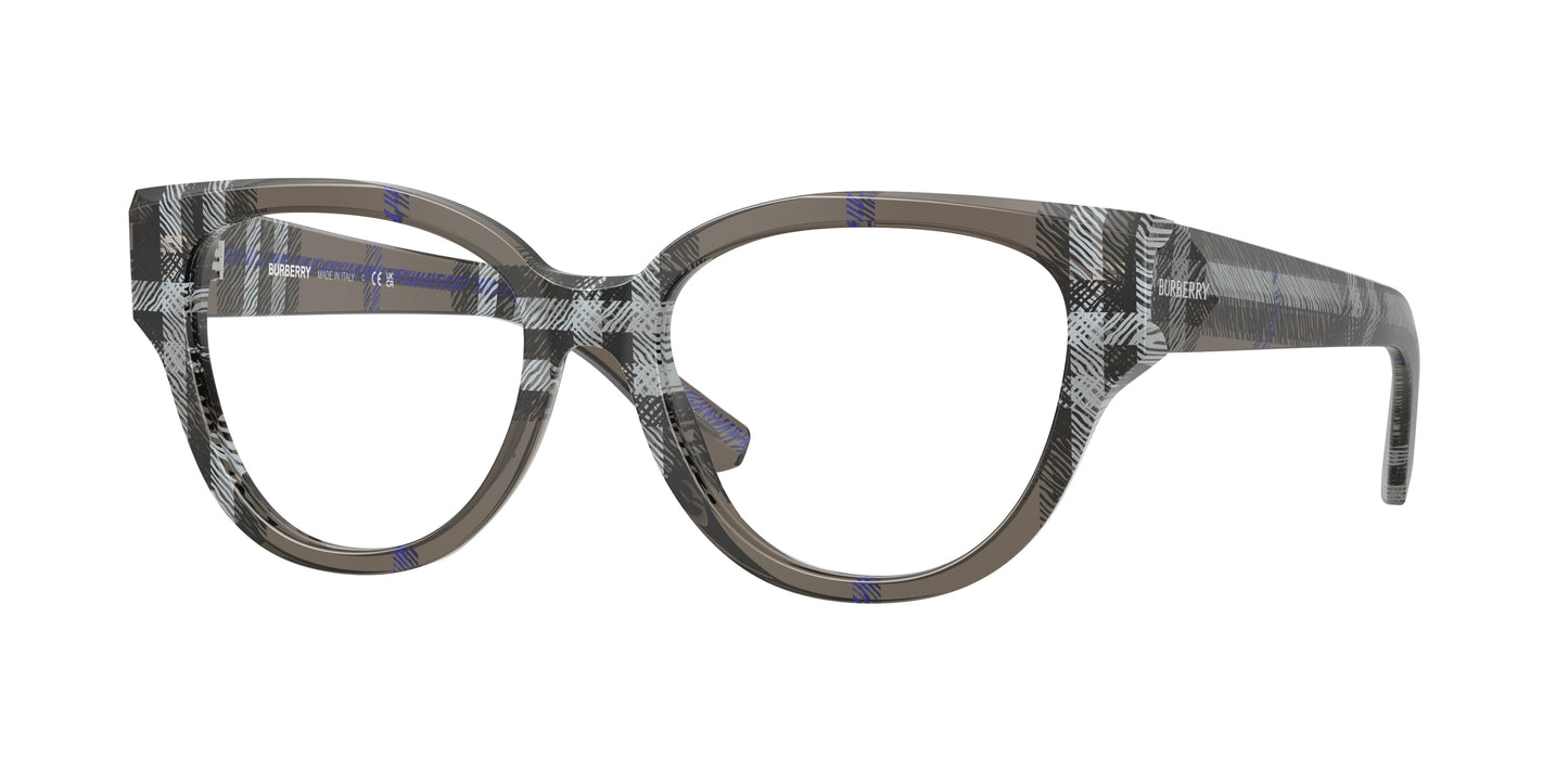 Burberry BE2421 Phantos Eyeglasses  4147-Check Lichen 53-140-17 - Color Map Grey