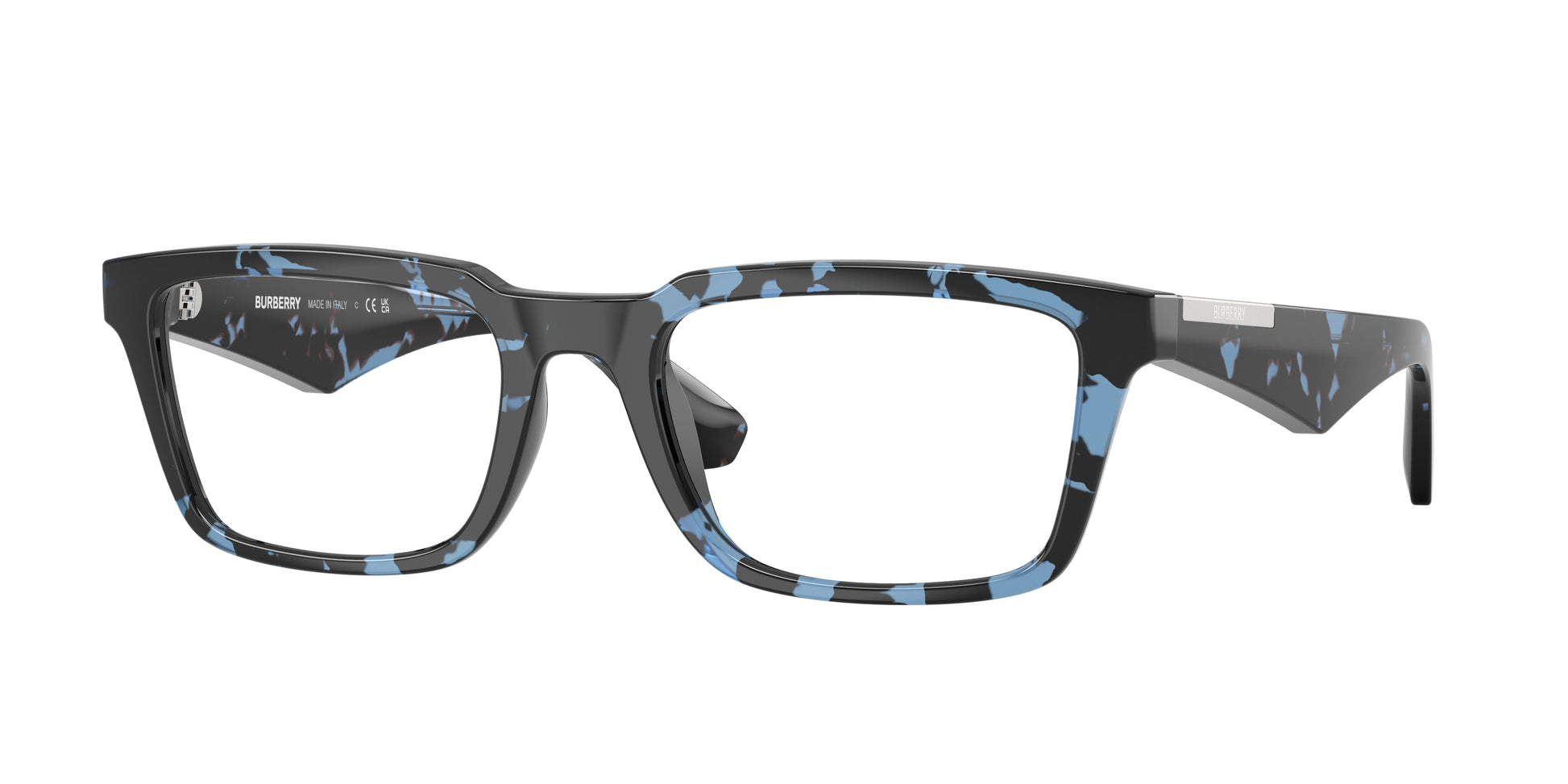 Burberry BE2428U Rectangle Eyeglasses  4111-Blue Havana 54-145-20 - Color Map Blue