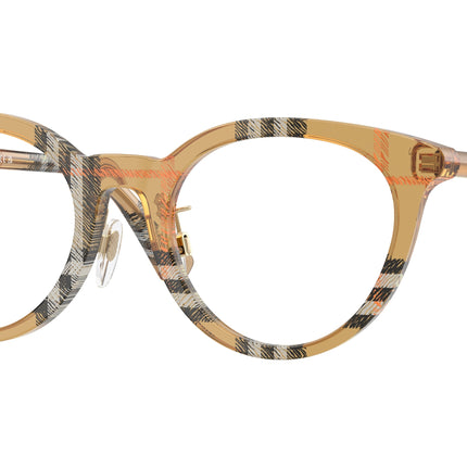 Burberry BE2429F Round Eyeglasses  4163-Check Sand 50-140-20 - Color Map Brown