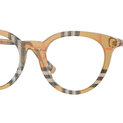 Burberry BE2429 Round Eyeglasses  4163-Check Sand 50-140-20 - Color Map Brown
