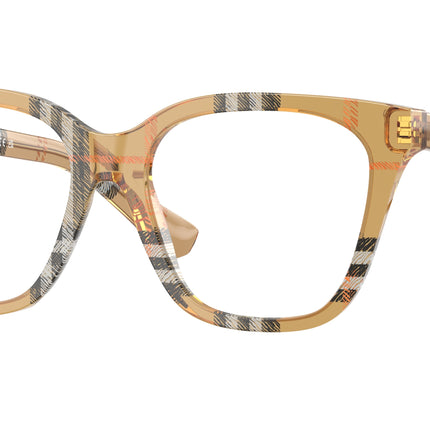 Burberry BE2438F Square Eyeglasses  4163-Check Sand 53-140-17 - Color Map Brown
