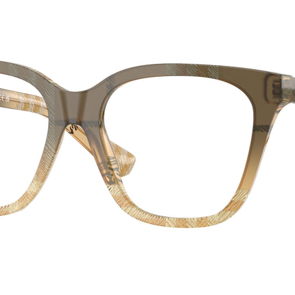 Burberry BE2438F Square Eyeglasses  4201-Check Beige 53-140-17 - Color Map Brown