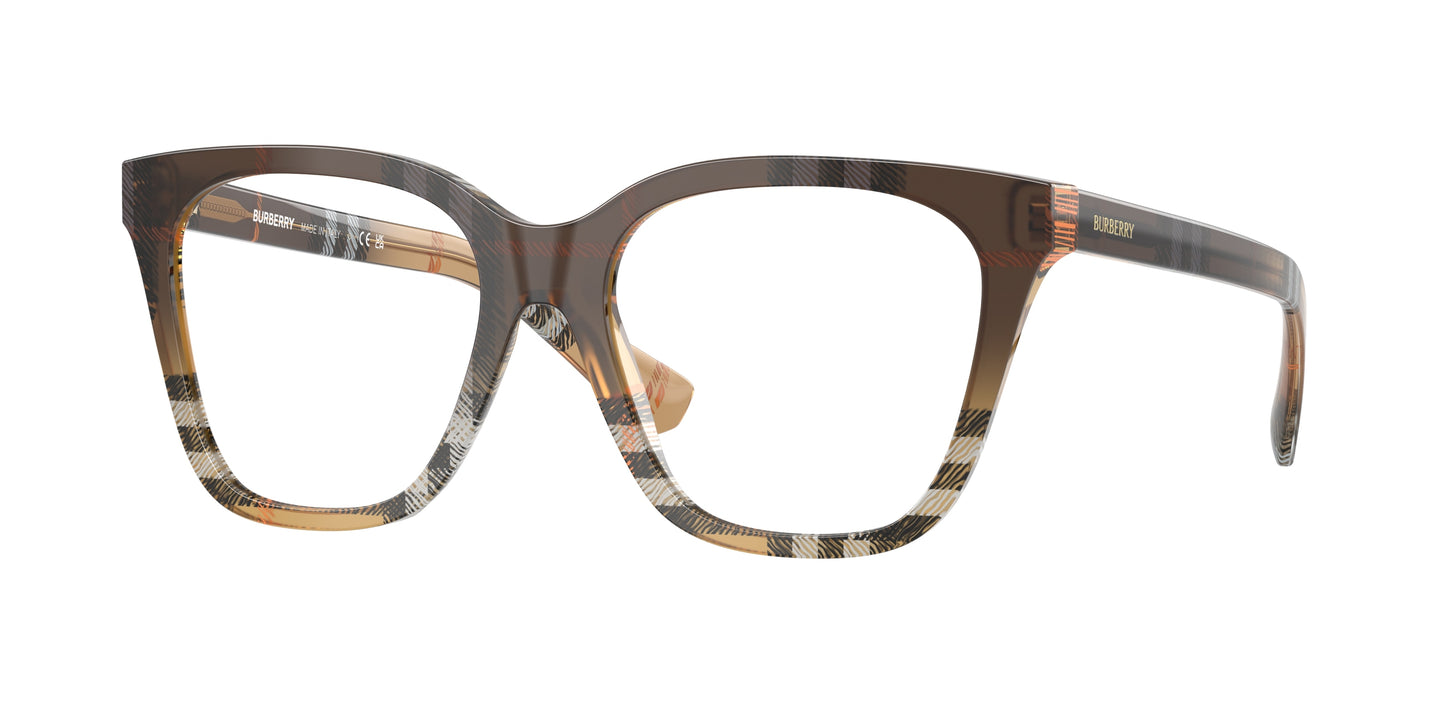 Burberry BE2438F Square Eyeglasses  4202-Check Sand 53-140-17 - Color Map Brown