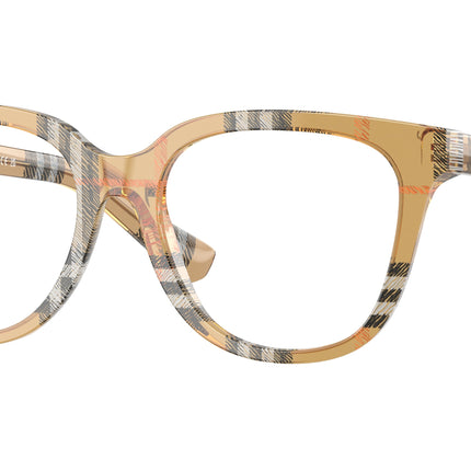 Burberry BE2439F Phantos Eyeglasses  4163-Check Sand 52-140-17 - Color Map Brown