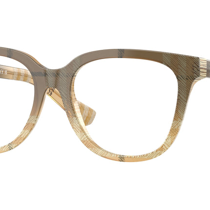 Burberry BE2439F Phantos Eyeglasses  4201-Check Beige 52-140-17 - Color Map Brown