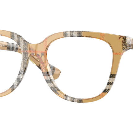 Burberry BE2439 Phantos Eyeglasses  4163-Check Sand 52-140-17 - Color Map Brown