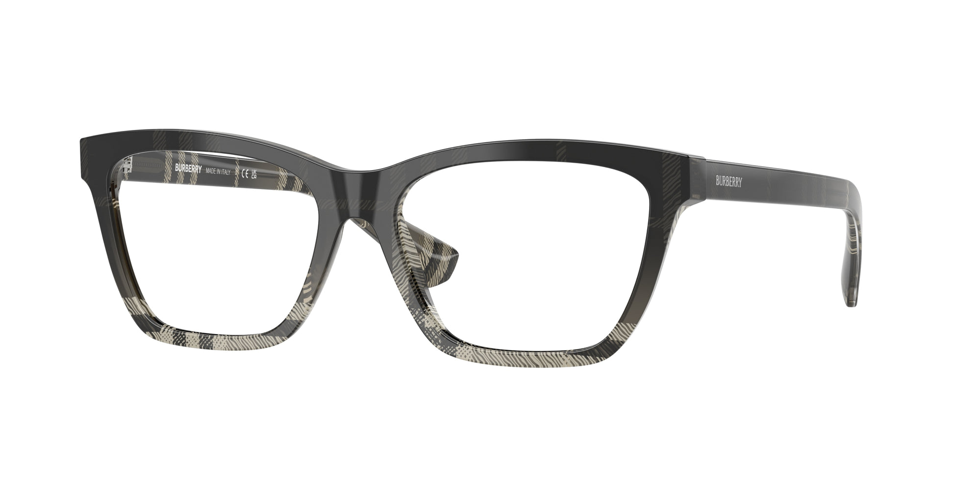 Burberry BE2440F Rectangle Eyeglasses  4200-Grey Check 52-140-16 - Color Map Grey