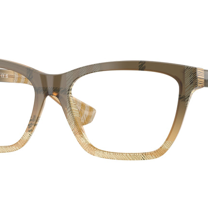 Burberry BE2440F Rectangle Eyeglasses  4201-Check Beige 52-140-16 - Color Map Brown