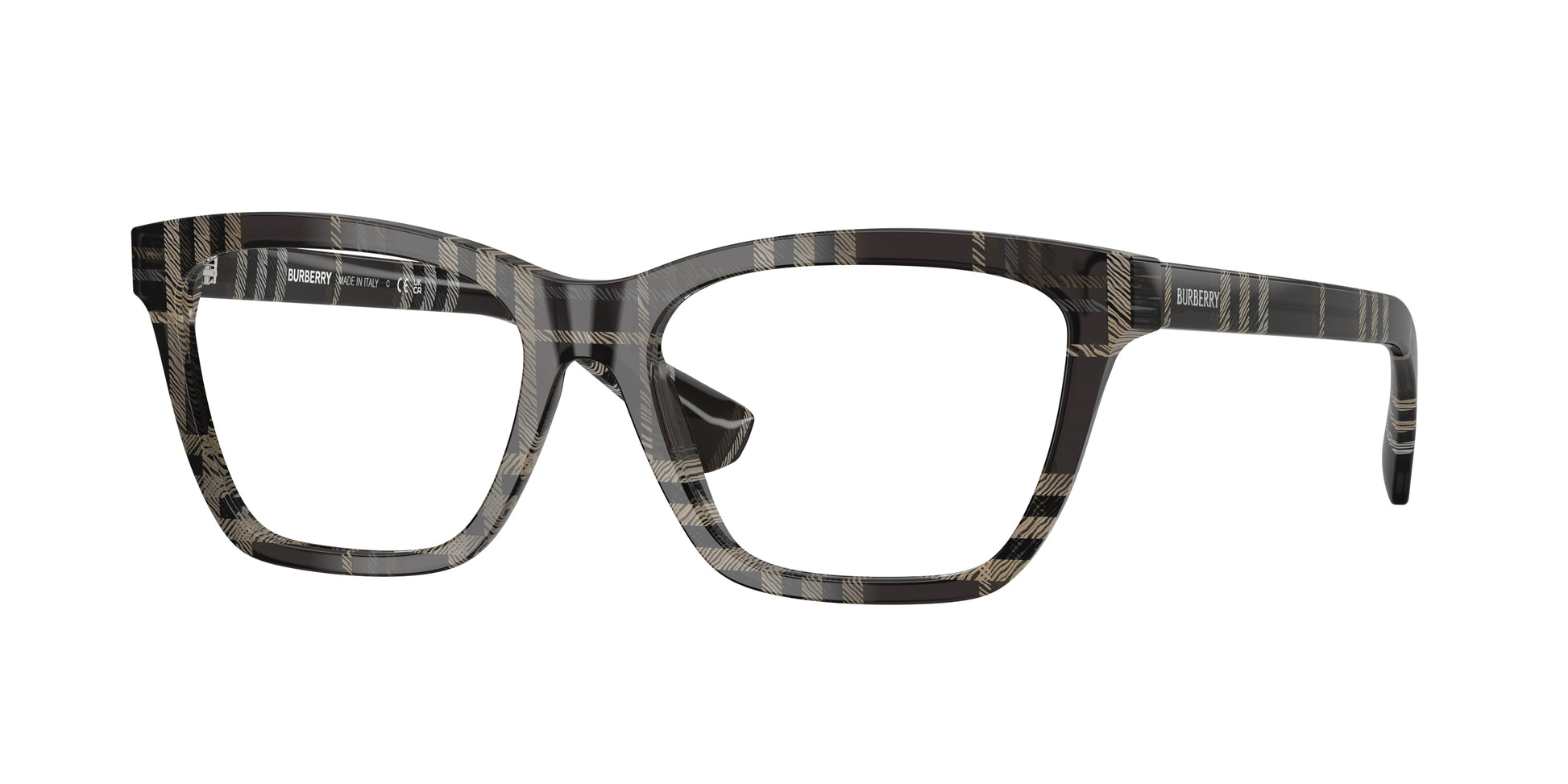 Burberry BE2440 Rectangle Eyeglasses  4199-Grey Check 54-140-16 - Color Map Grey