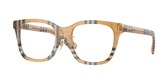 Burberry BE2455F Square Eyeglasses  4163-Check Sand 52-140-19 - Color Map Brown