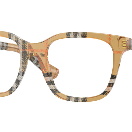 Burberry BE2455 Square Eyeglasses  4163-Check Sand 52-140-19 - Color Map Brown
