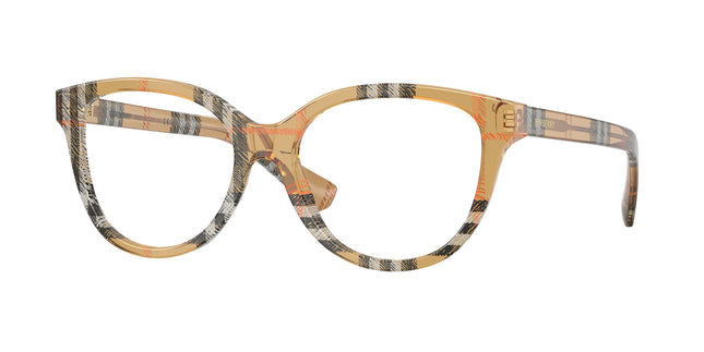 Burberry BE2456 Cat Eye Eyeglasses  4163-Check Sand 54-140-17 - Color Map Brown