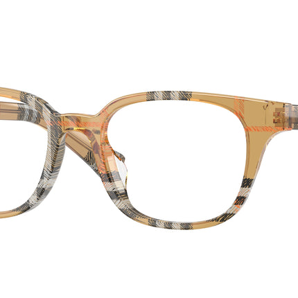 Burberry BE2462D Square Eyeglasses  4163-Check Sand 50-140-18 - Color Map Brown