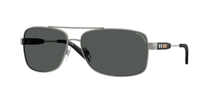 Burberry BE3074 Rectangle Sunglasses  100387-Gunmetal 63-135-15 - Color Map Grey