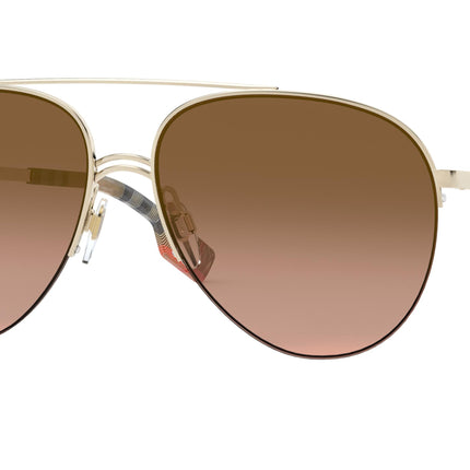 Burberry FERRY BE3113 Pilot Sunglasses  110913-Light Gold 59-140-15 - Color Map Gold
