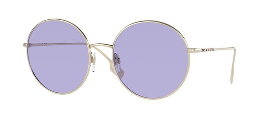 Burberry PIPPA BE3132 Round Sunglasses  11091A-Light Gold 58-140-19 - Color Map Gold