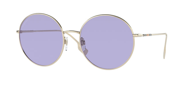 Burberry PIPPA BE3132 Round Sunglasses  11091A-Light Gold 58-140-19 - Color Map Gold