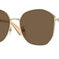 Burberry BE3153D Irregular Sunglasses  110973-Light Gold 57-145-19 - Color Map Gold