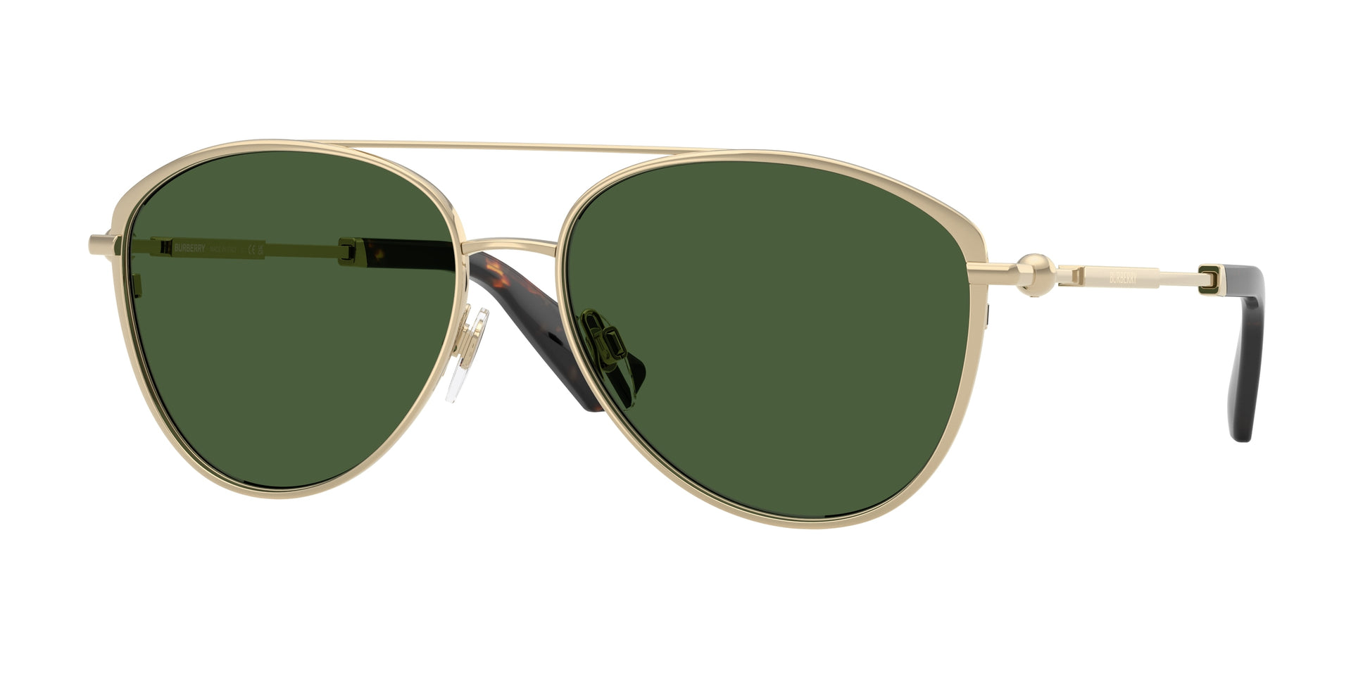 Burberry BE3157 Pilot Sunglasses  110971-Light Gold 59-145-16 - Color Map Gold