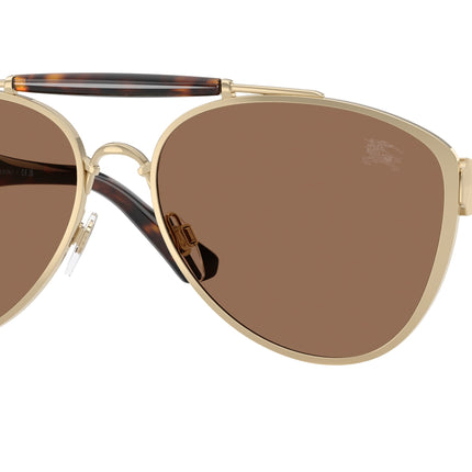 Burberry BE3160 Pilot Sunglasses  110973-Light Gold 61-145-17 - Color Map Gold