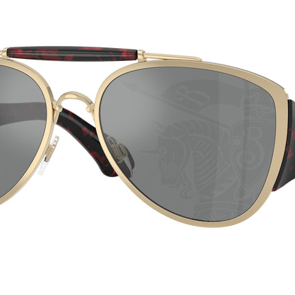 Burberry BE3161 Pilot Sunglasses  1109AI-Light Gold 60-130-18 - Color Map Gold