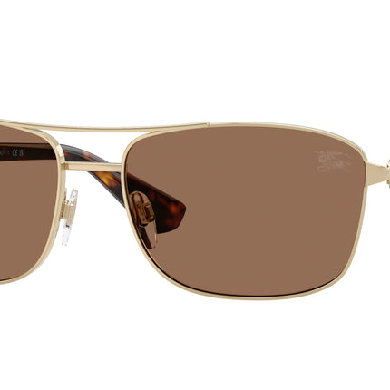 Burberry BE3163 Rectangle Sunglasses  110973-Light Gold 60-140-17 - Color Map Gold