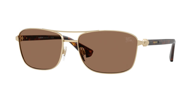 Burberry BE3163 Rectangle Sunglasses  110973-Light Gold 60-140-17 - Color Map Gold