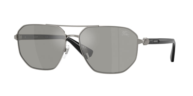 Burberry BE3166 Pilot Sunglasses  10036G-Gunmetal 60-140-15 - Color Map Grey